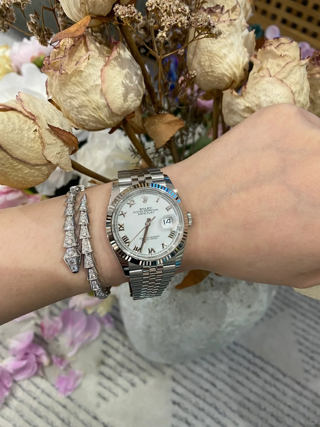 Rolex Datejust 36mm White Roman Jubilee m126234-0025