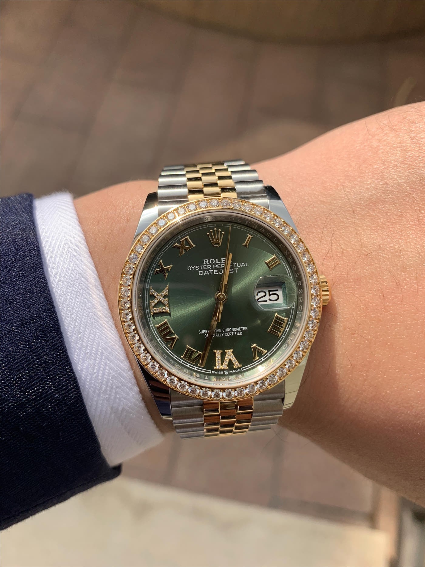 Rolex DATEJUST 31mm Oystersteel yellow gold and diamonds m126283rbr