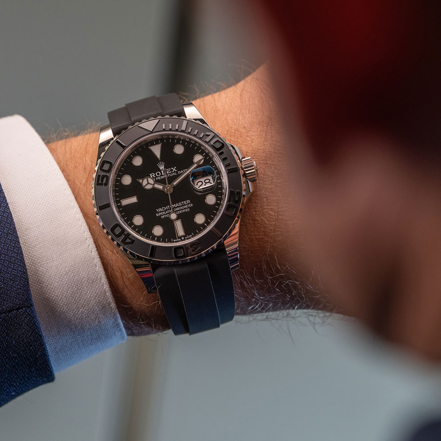 Rolex Yacht-Master 18k White Gold Oysterflex Bracelet 226659 40 mm