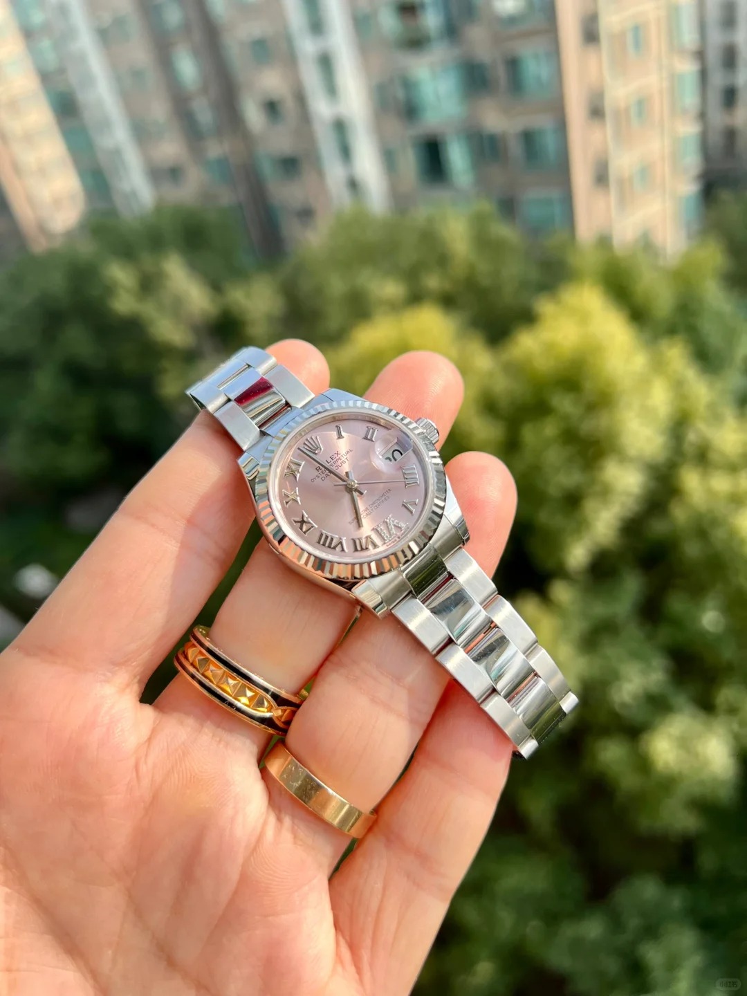 Rolex Datejust 31 m278274-0023 Pink Roman Numeral Oyster Bracelet Ladi