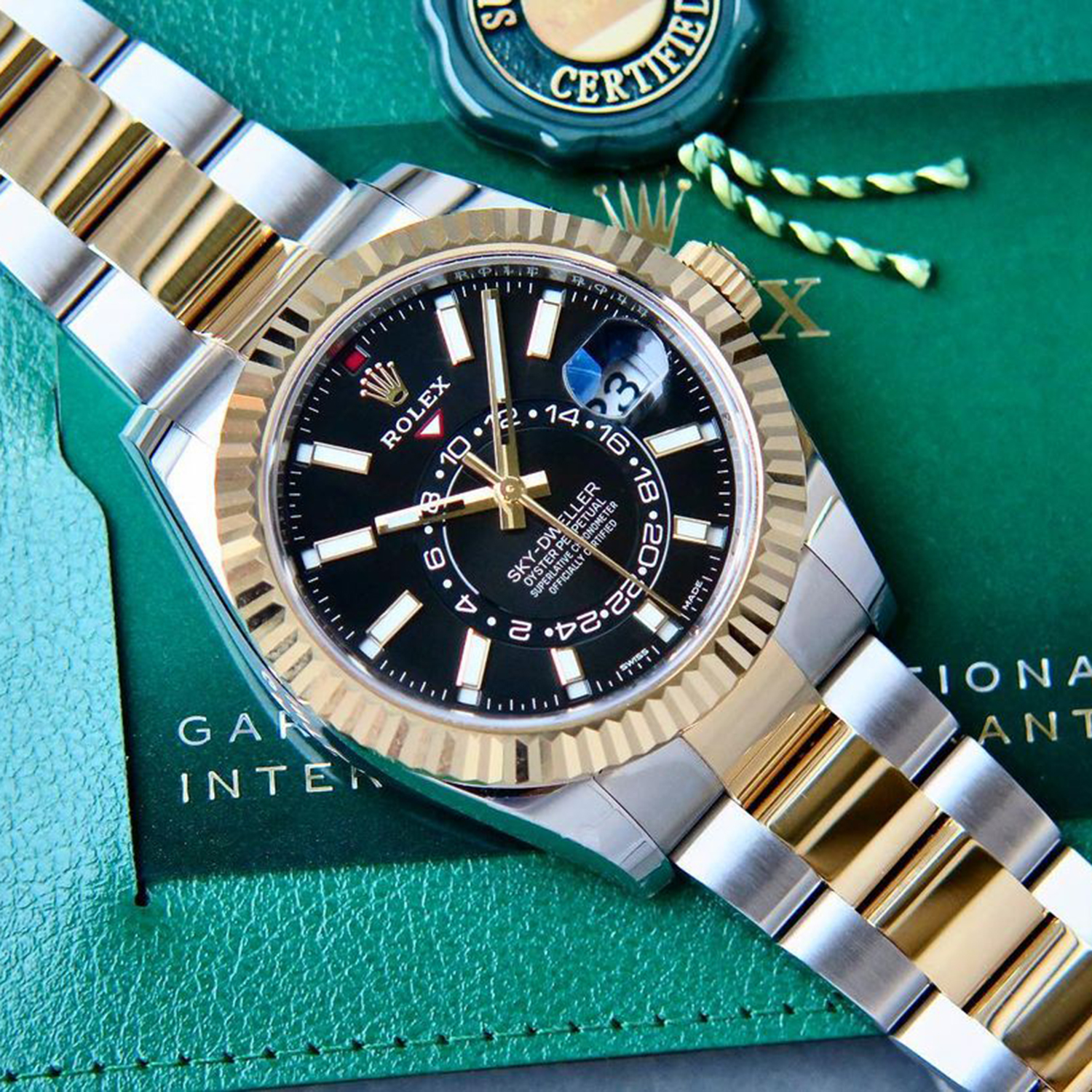 Rolex Sky-Dweller Black Dial Two-Tone 42mm 326933-0005 Unworn