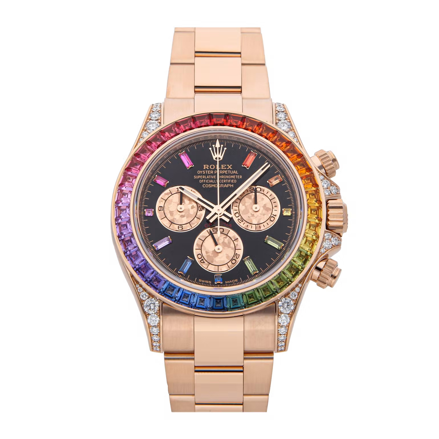 Rolex Daytona Rainbow Diamond Rose Gold Stainless Steel 40mm