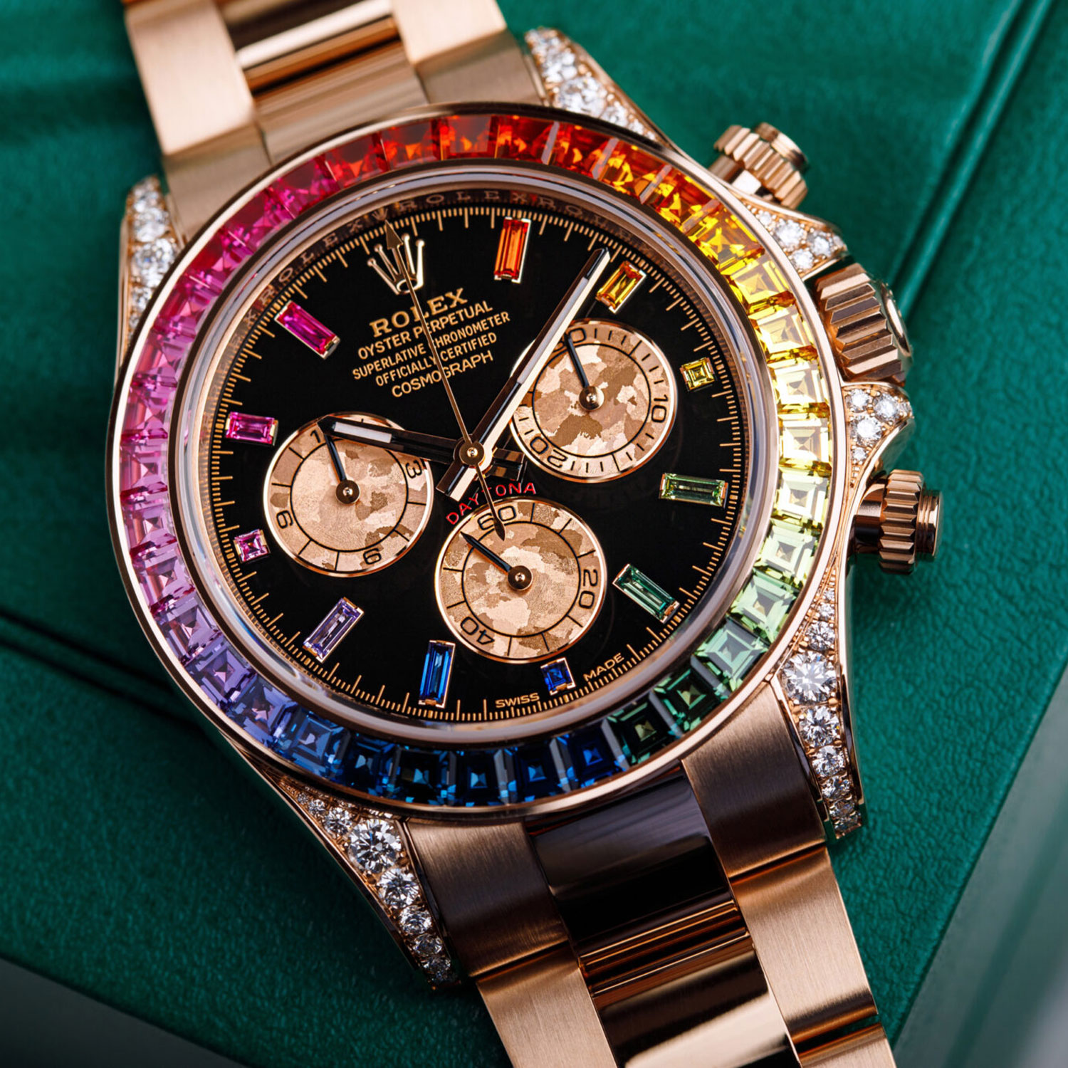 Rolex Daytona Rainbow Diamond Rose Gold Stainless Steel 40mm