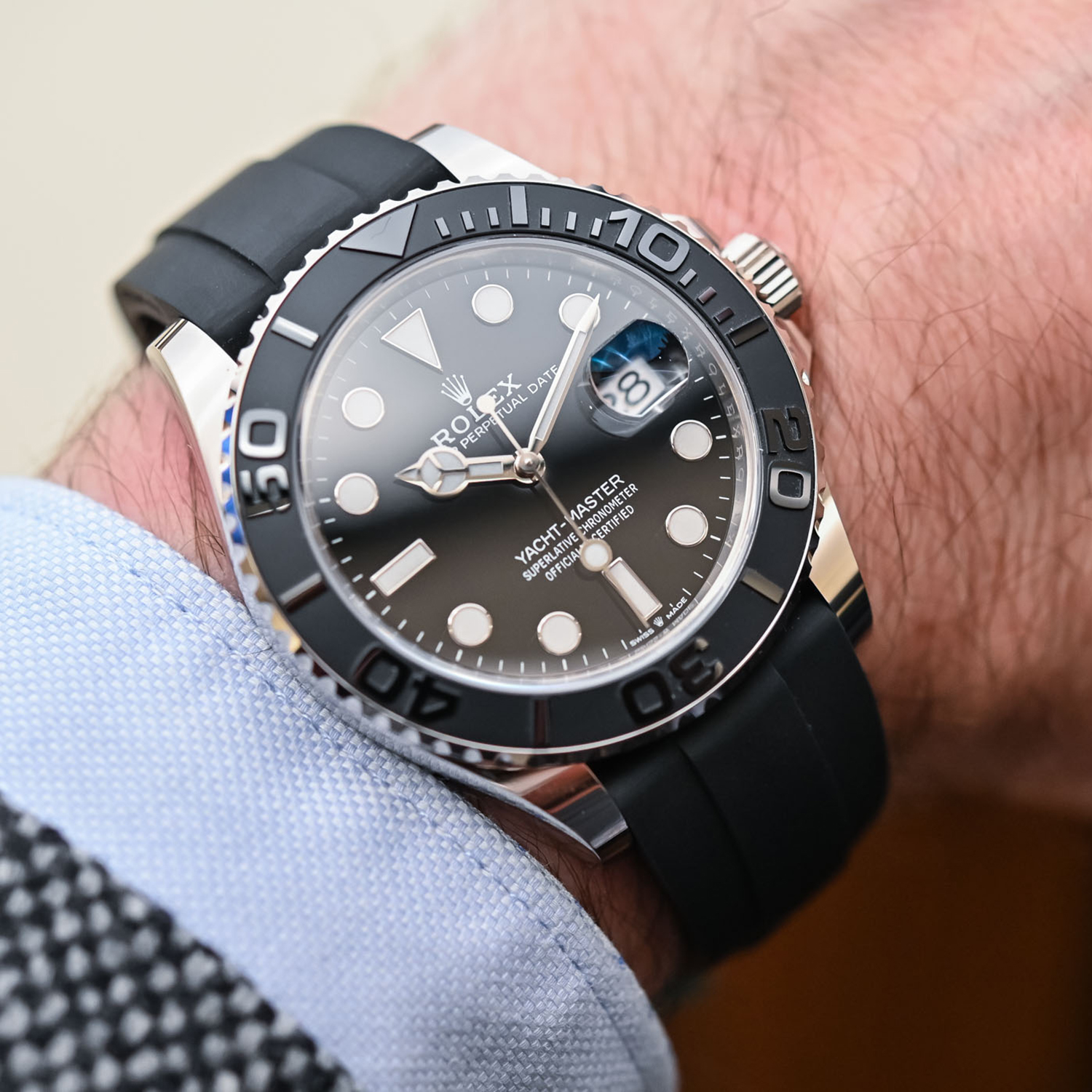 Rolex Yacht-Master 18k White Gold Oysterflex Bracelet 226659 40 mm