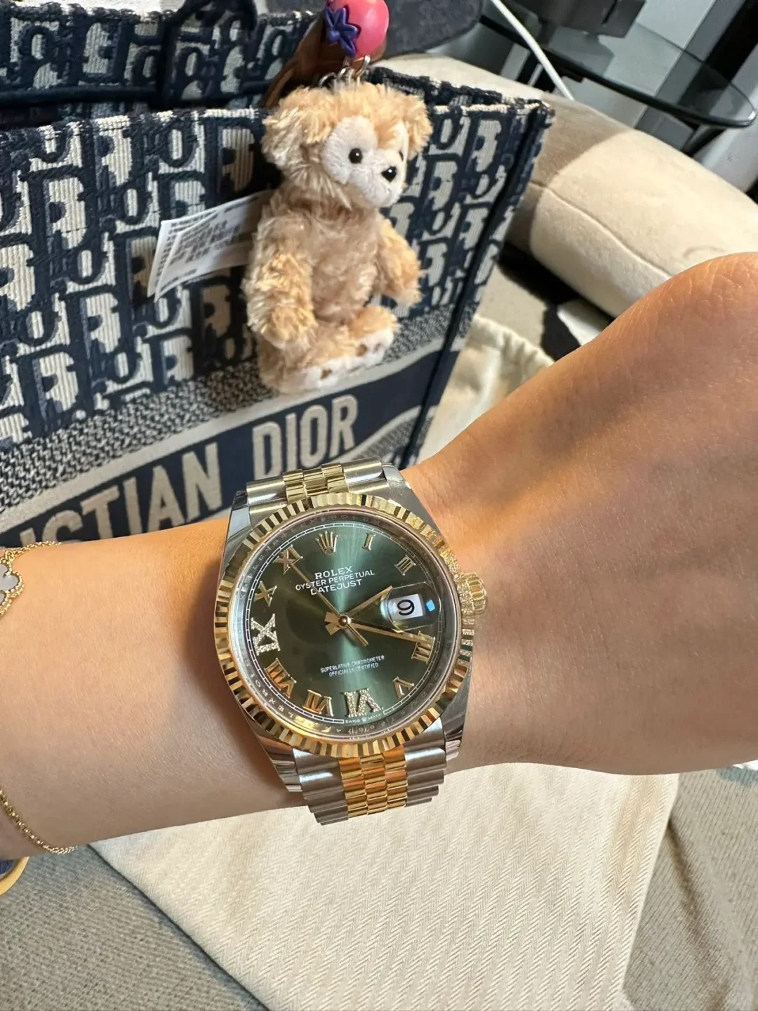 Rolex Datejust 36mm Olive Green VI IX Roman Jubilee m126233-0025