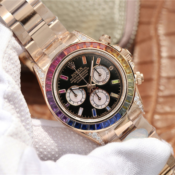 Rolex 116595 Cosmograph Daytona Rainbow 18k Rose Gold 40mm