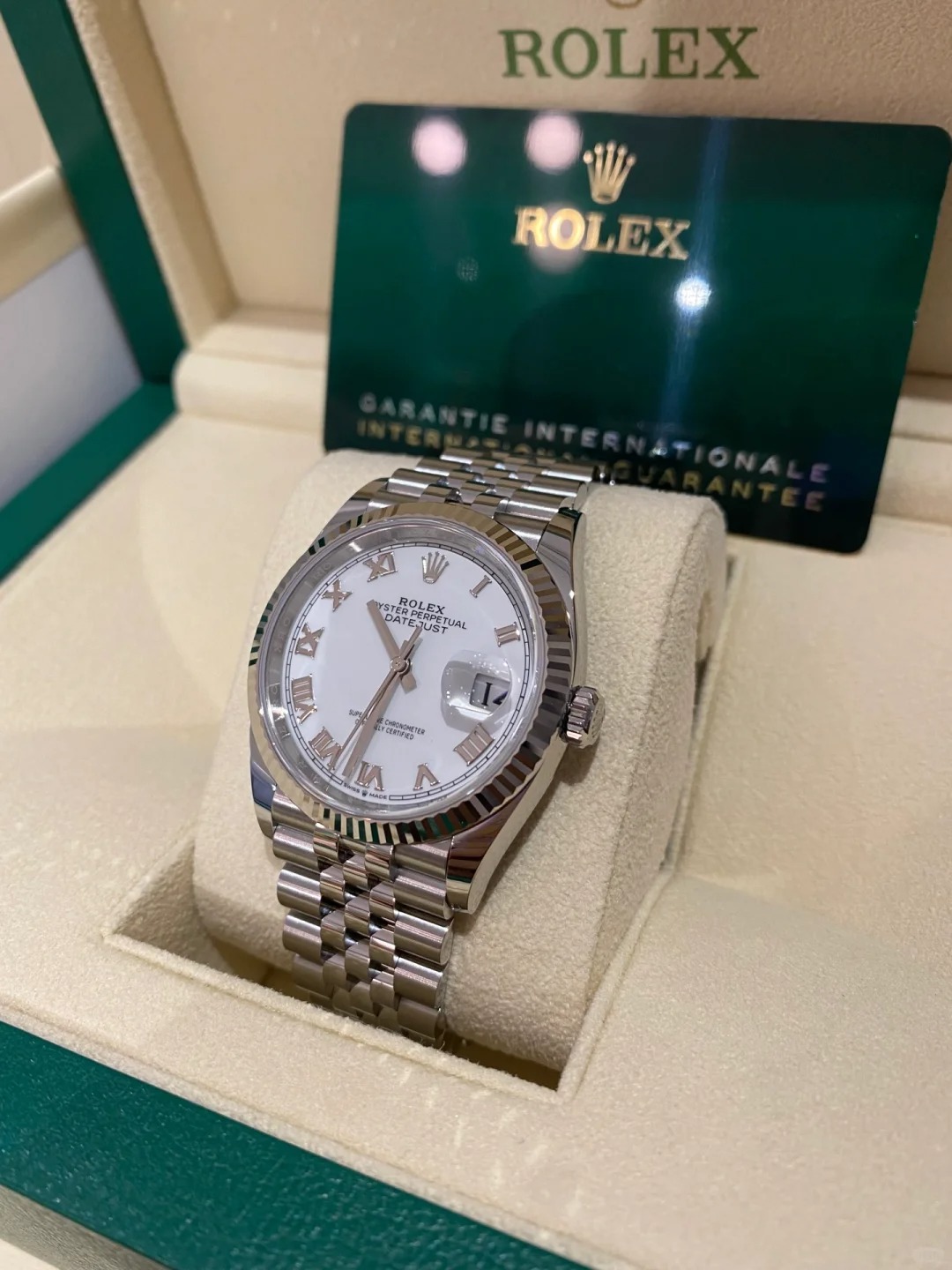 Rolex Datejust 36mm White Roman Jubilee m126234-0025