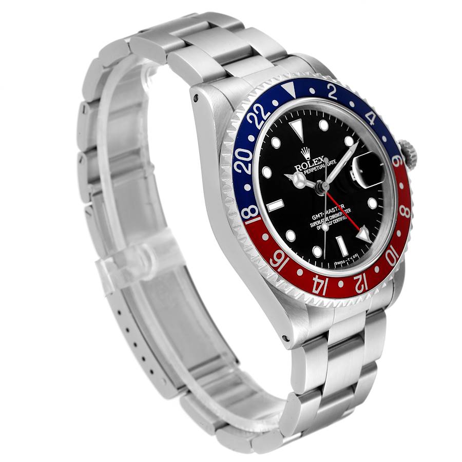Rolex GMT Master 40mm Blue Red Pepsi Bezel Steel Mens Watch 16700
