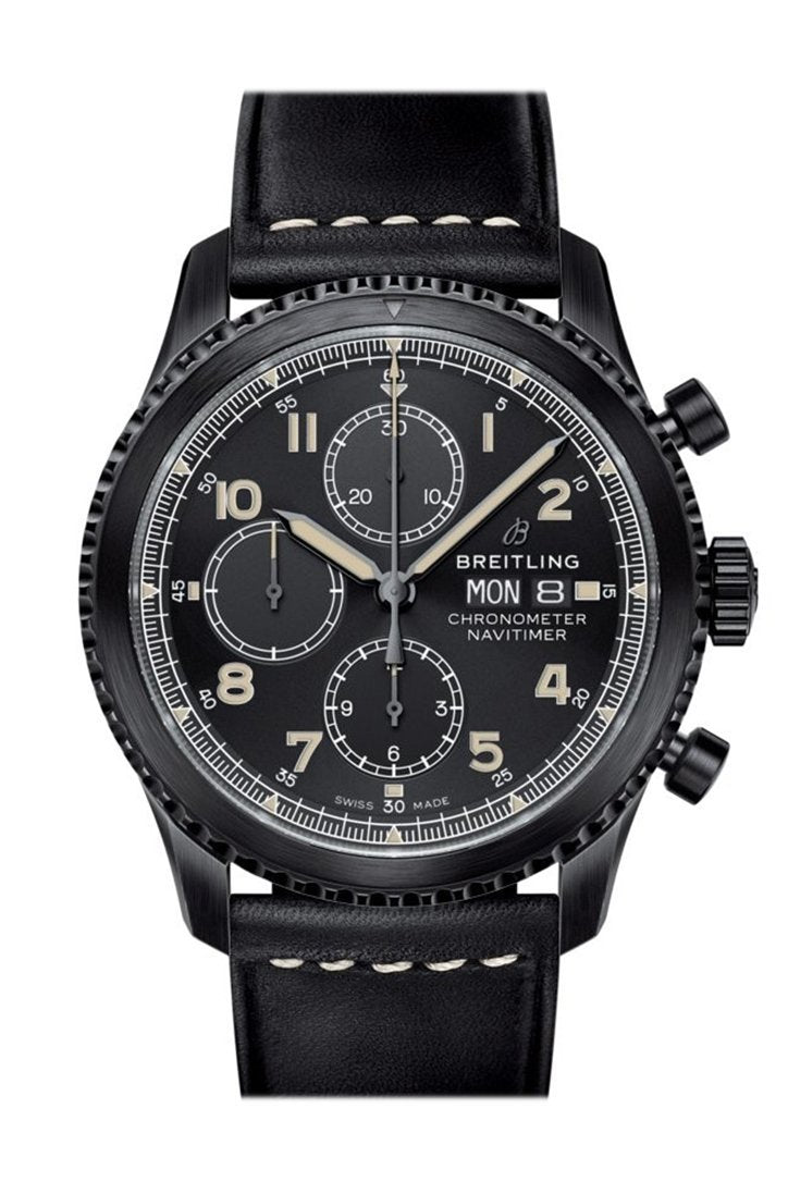 BRE Navitimer Chrono Blue Dial Black Leather Tang M13314101-B1X1