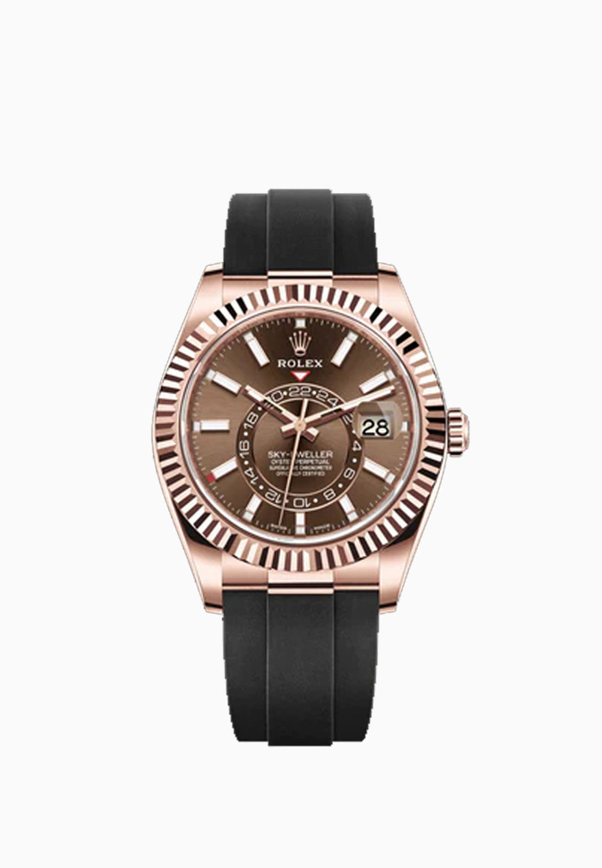 Rolex Sky-Dweller Oyster 42 mm Everose gold 326235-0005 New