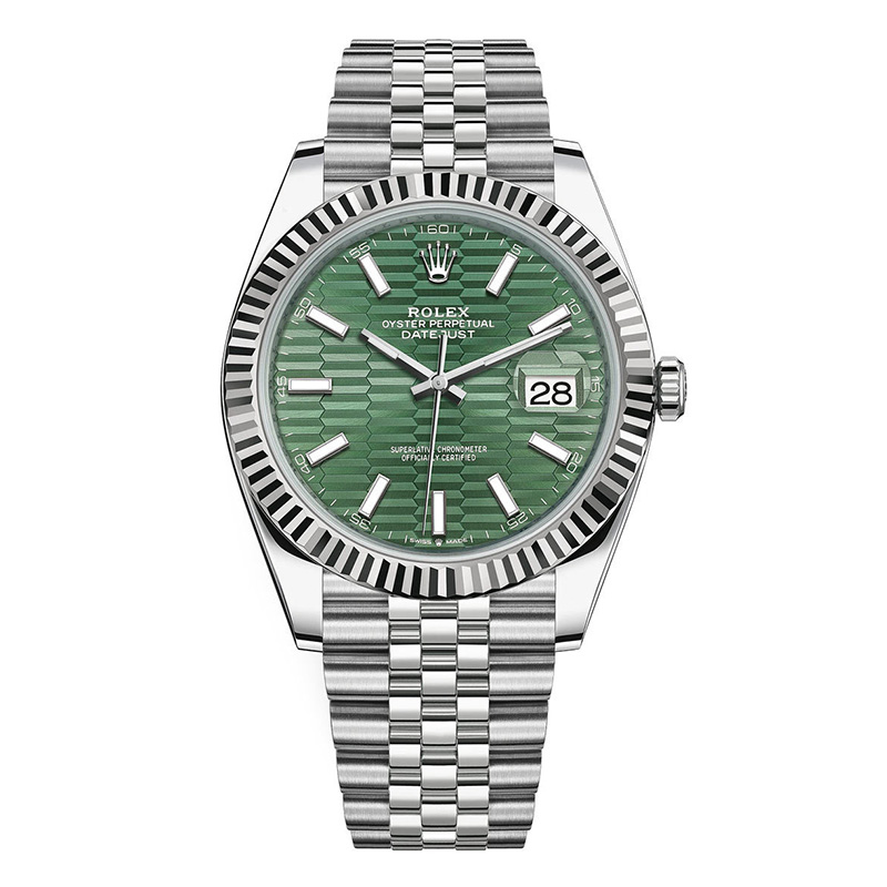 Rolex Datejust 41mm Mint Green Fluted Jubilee m126334-0030