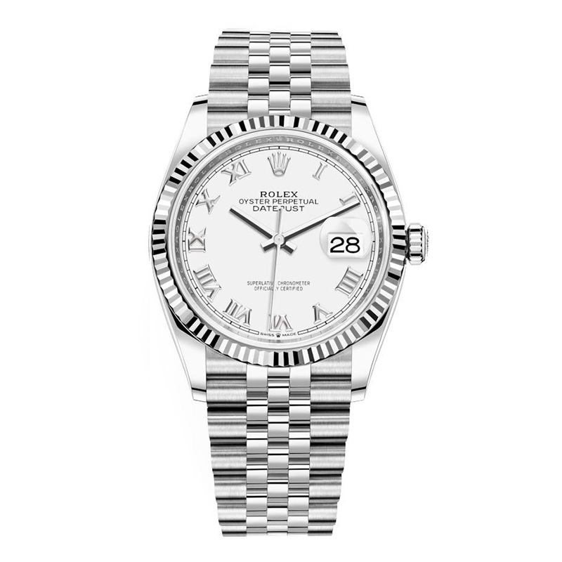 Rolex Datejust 36mm White Roman Jubilee m126234-0025