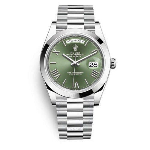 Date 40 Green Dial Automatic Platinum