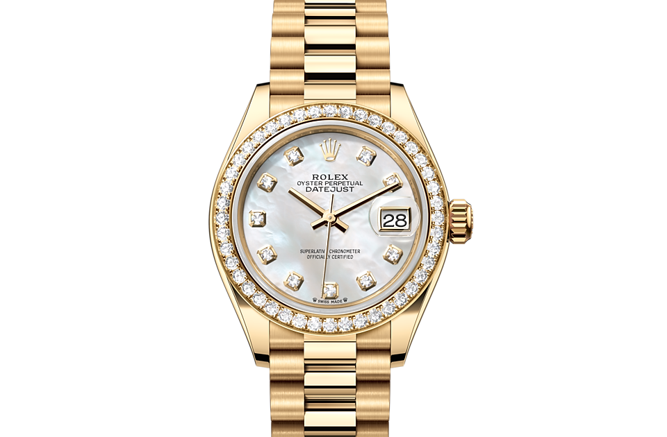LADY-DATEJUST Oyster, 28 mm, yellow gold and diamonds  M279138RBR-0015