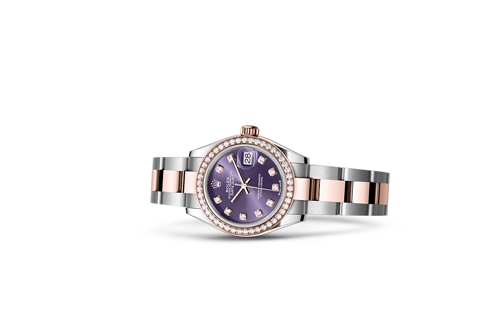 LADY-DATEJUST Oyster, 28 mm, Oystersteel, Everose gold and diamonds  M279381RBR-0016