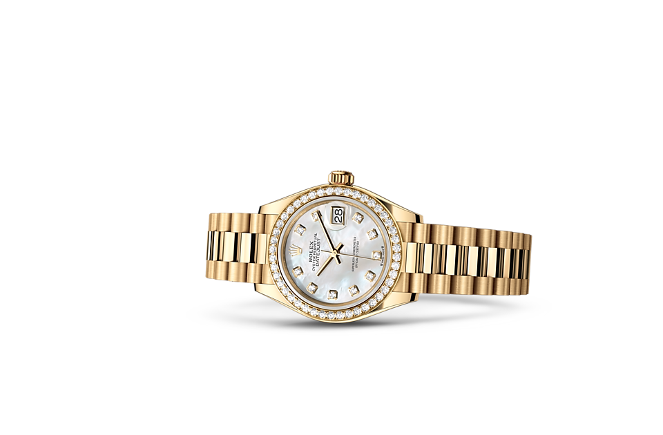 LADY-DATEJUST Oyster, 28 mm, yellow gold and diamonds  M279138RBR-0015