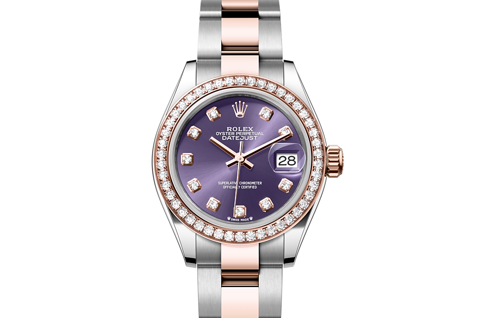 LADY-DATEJUST Oyster, 28 mm, Oystersteel, Everose gold and diamonds  M279381RBR-0016