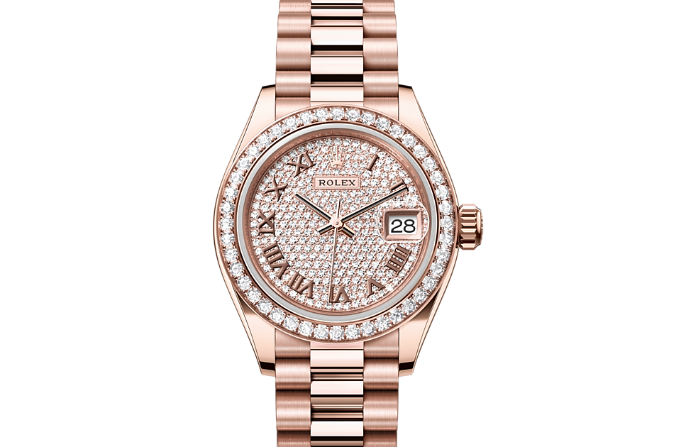 Rolex LADY-DATEJUST Oyster, 28 mm, Everose gold and diamonds  M279135RBR-0021