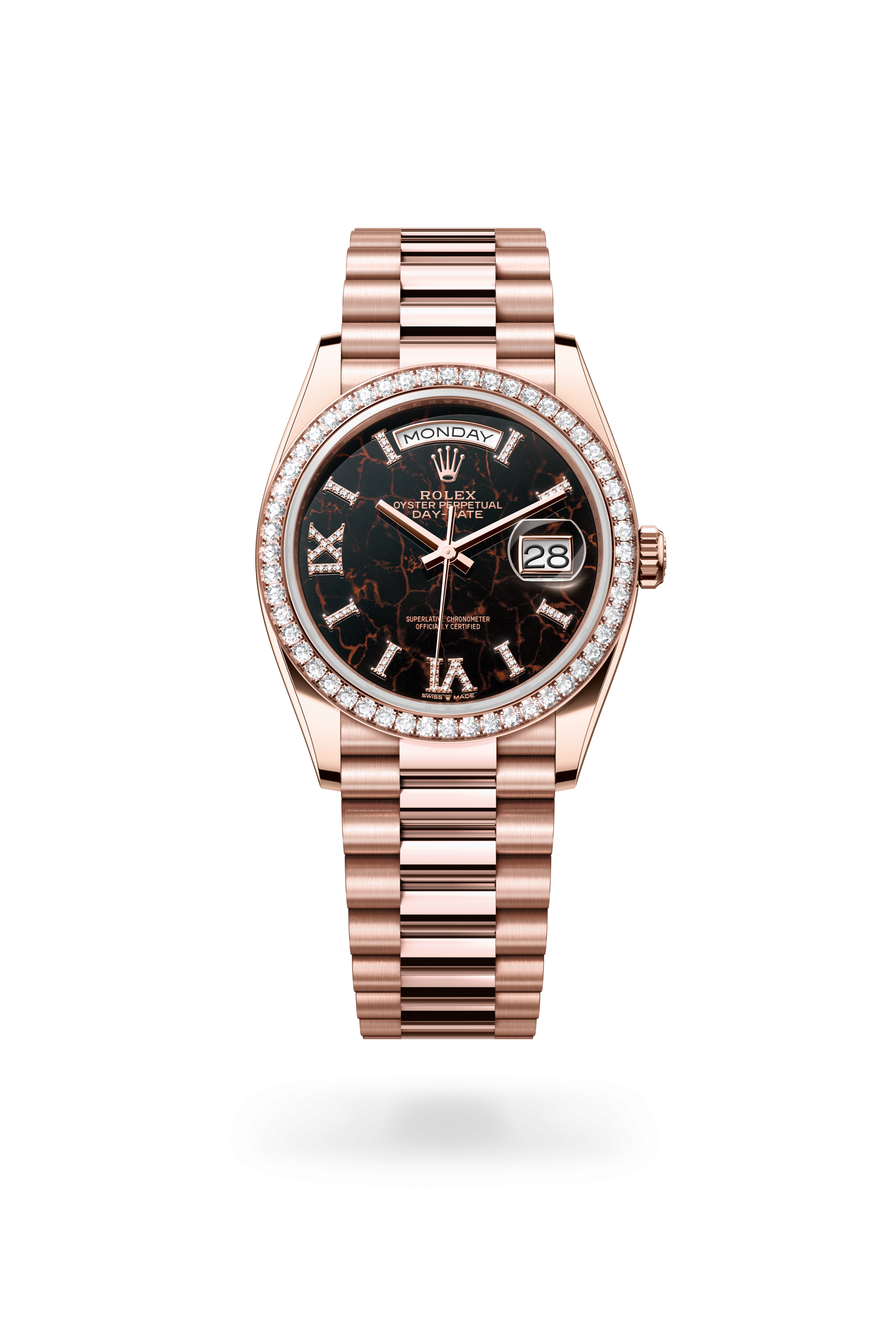 Rolex DAY-DATE 36 Oyster, 36 mm, Everose gold and diamonds