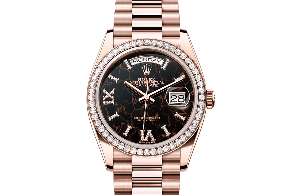 Rolex DAY-DATE 36 Oyster, 36 mm, Everose gold and diamonds