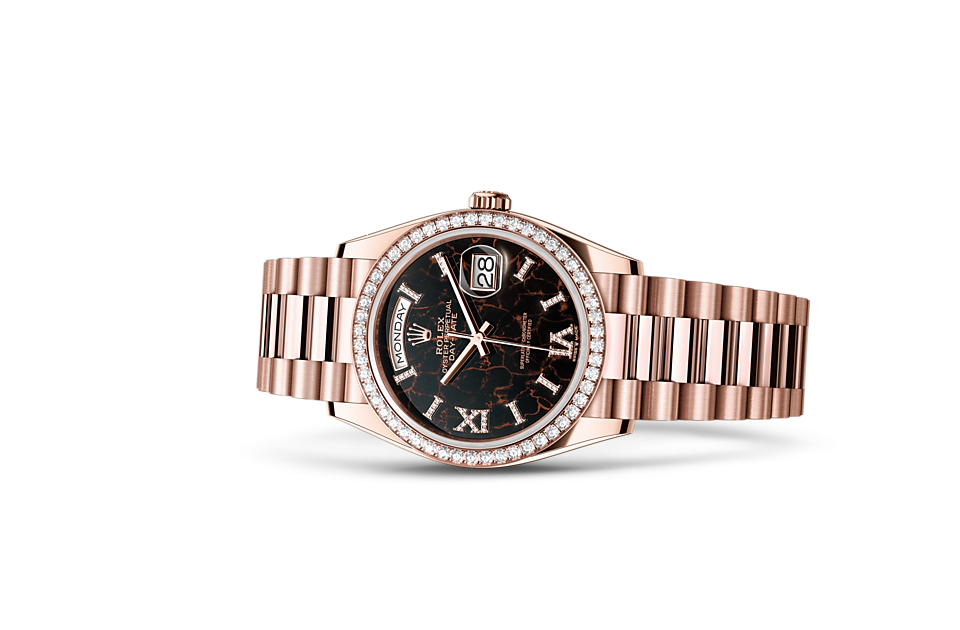 Rolex DAY-DATE 36 Oyster, 36 mm, Everose gold and diamonds