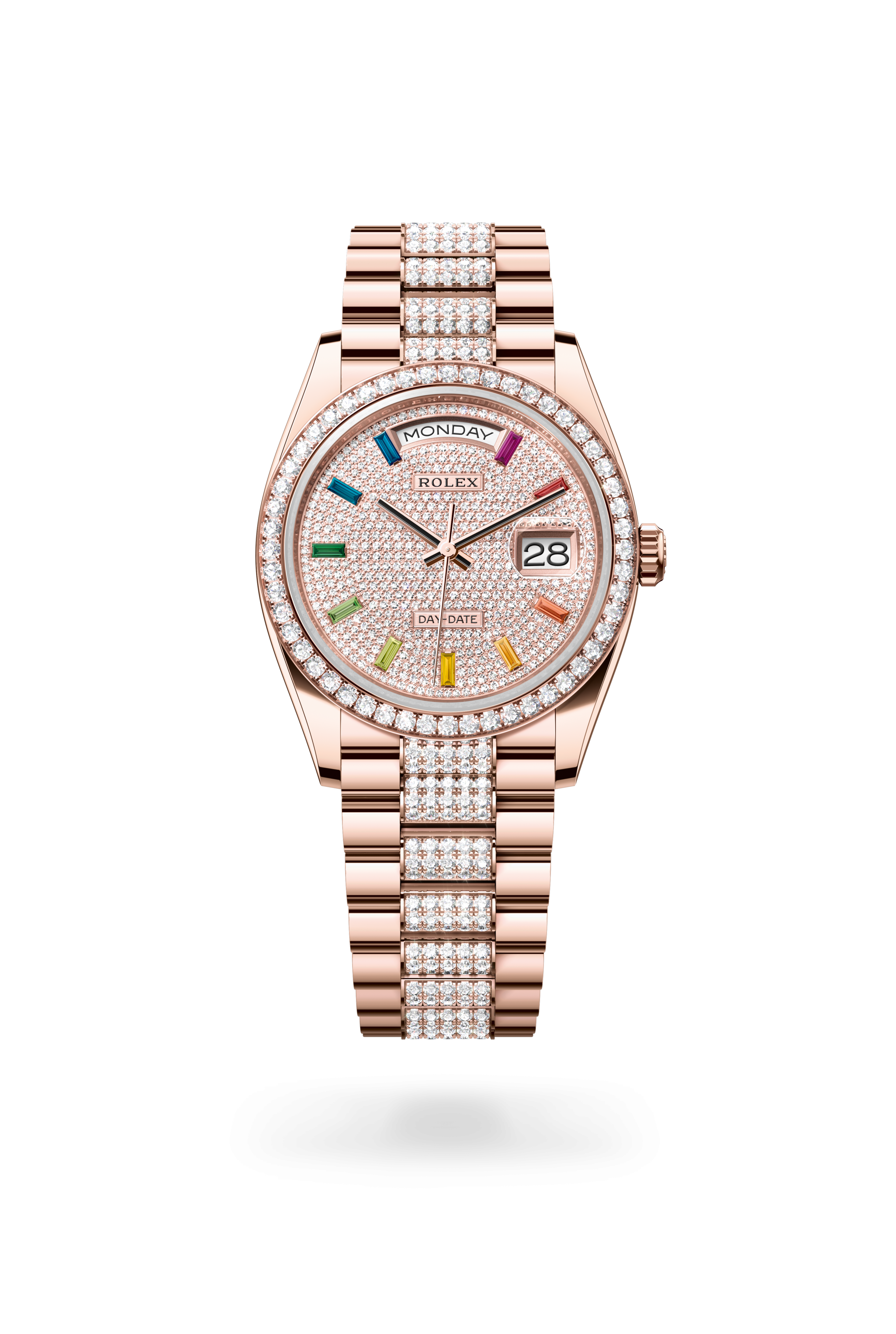 Rolex DAY-DATE 36 Oyster, 36 mm, Everose gold and diamonds