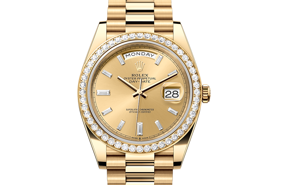 Rolex DAY-DATE 40 Oyster, 40 mm, yellow gold and diamonds