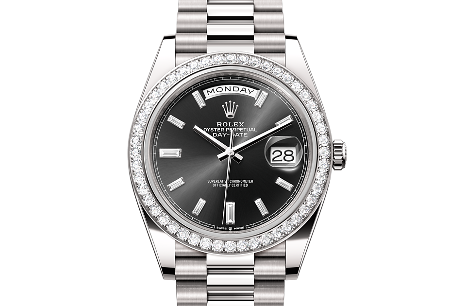 Rolex DAY-DATE 40 Oyster, 40 mm, white gold and diamonds