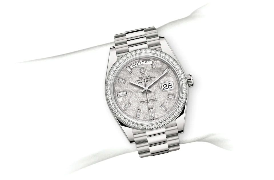 Rolex DAY-DATE 40 Oyster, 40 mm, white gold and diamonds
