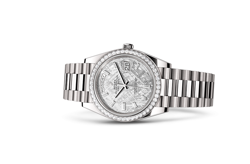 Rolex DAY-DATE 40 Oyster, 40 mm, white gold and diamonds