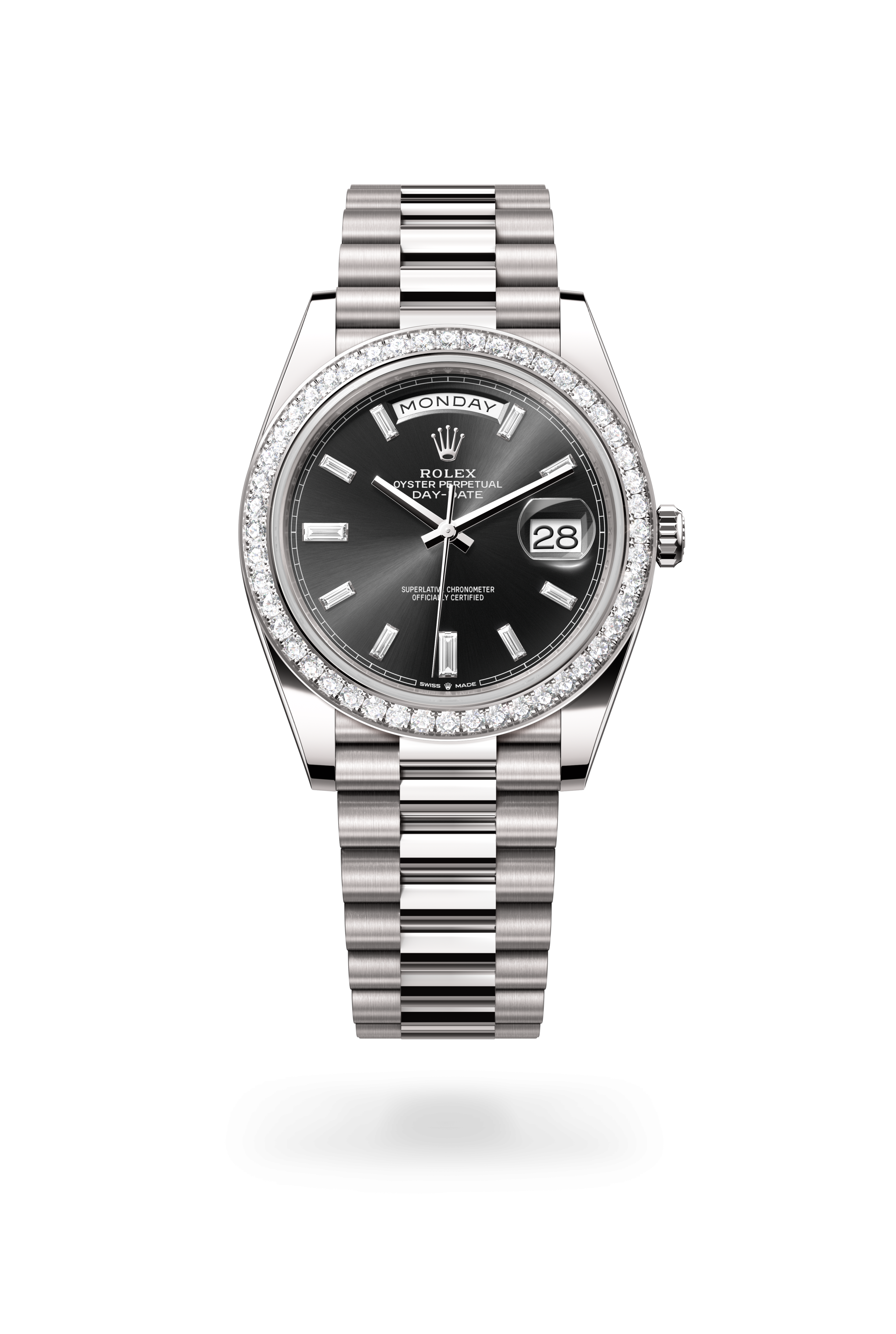 Rolex DAY-DATE 40 Oyster, 40 mm, white gold and diamonds