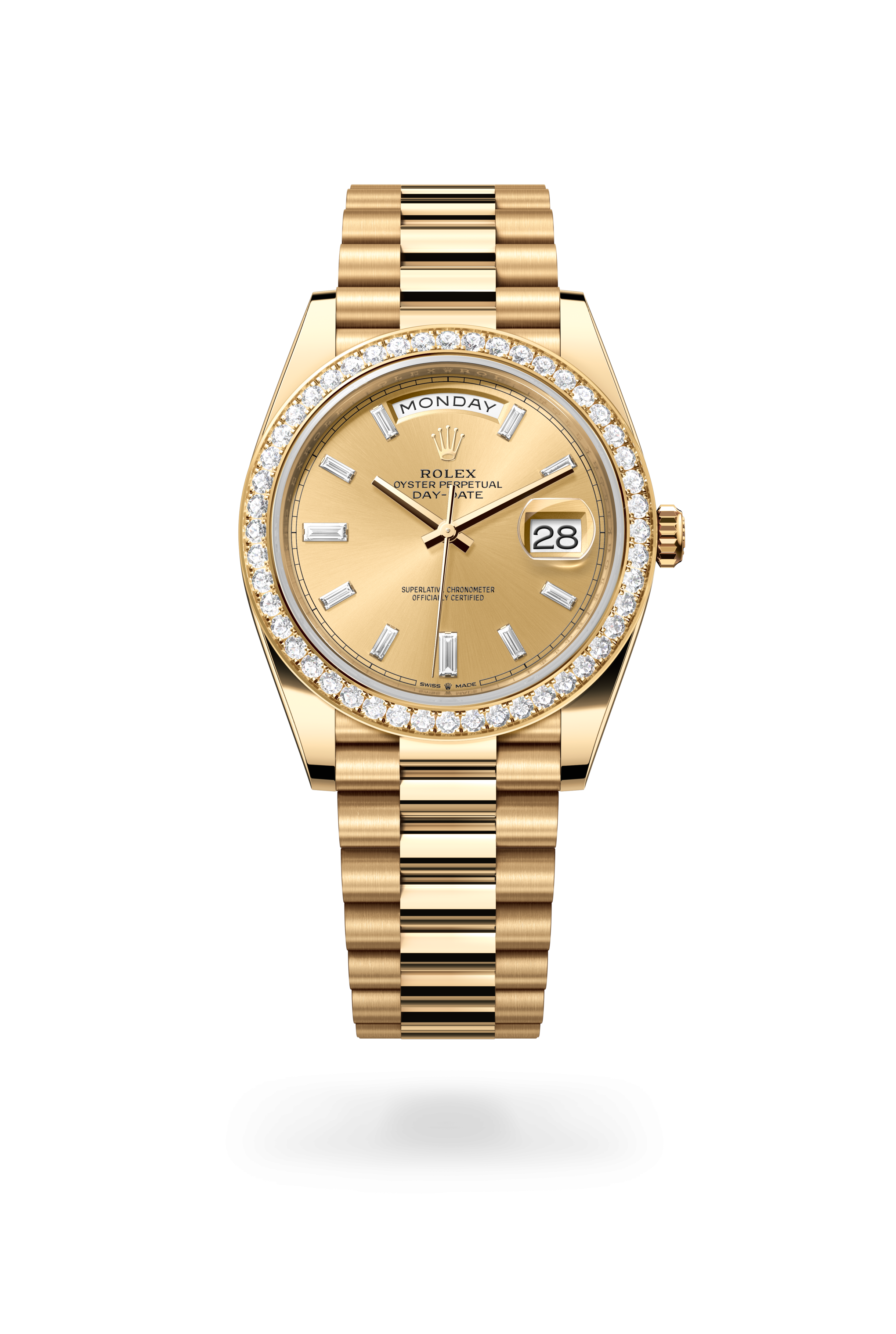 Rolex DAY-DATE 40 Oyster, 40 mm, yellow gold and diamonds