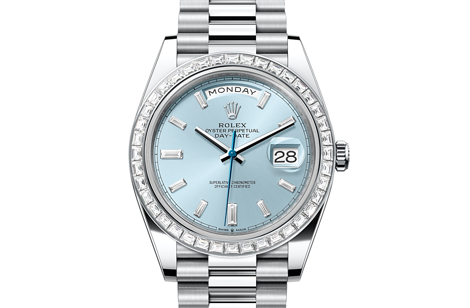 Rolex DAY-DATE 40 Oyster, 40 mm, platinum and diamonds