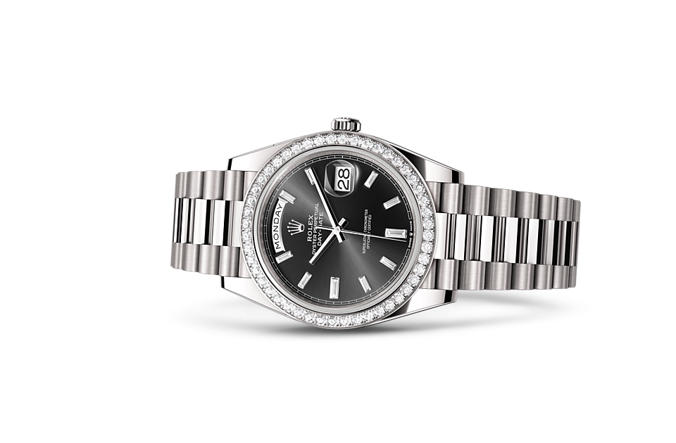 Rolex DAY-DATE 40 Oyster, 40 mm, white gold and diamonds