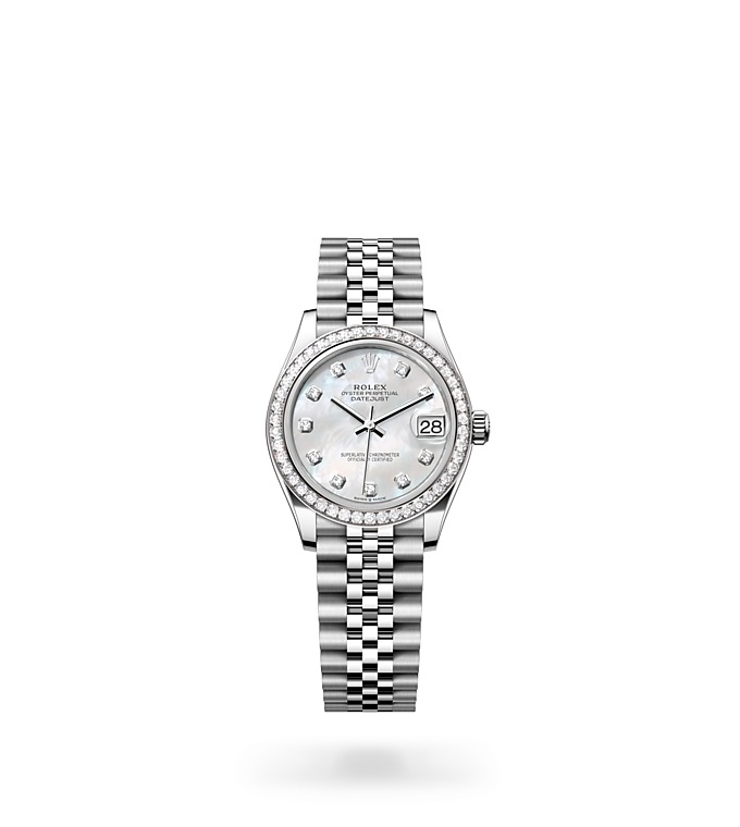 Rolex DATEJUST 31 Oyster, 31 mm, Oystersteel, white gold and diamonds  m278384rbr-0008