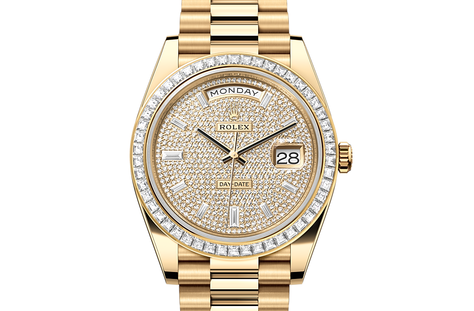 Rolex DAY-DATE 40 Oyster, 40 mm, yellow gold and diamonds