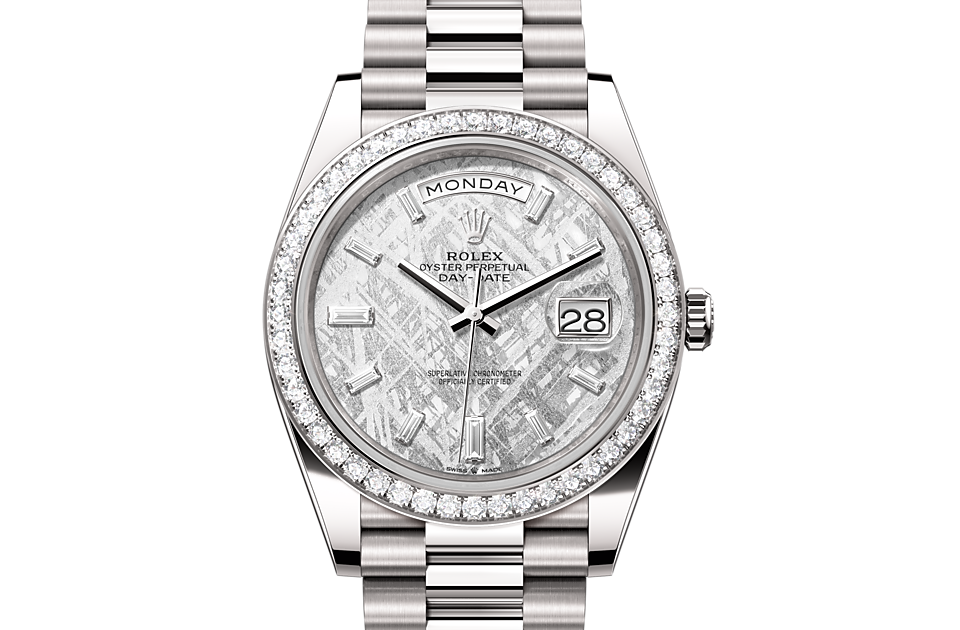 Rolex DAY-DATE 40 Oyster, 40 mm, white gold and diamonds