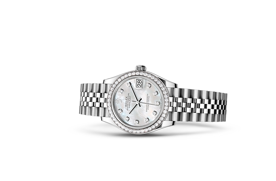 Rolex DATEJUST 31 Oyster, 31 mm, Oystersteel, white gold and diamonds  m278384rbr-0008