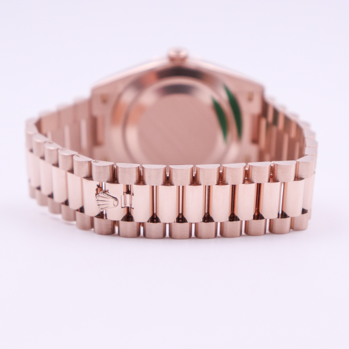 ROLEX Day-Date 40 Presidential Chocolate Roman numerals Dial 18K Everose Gold Automatic Men's Watch