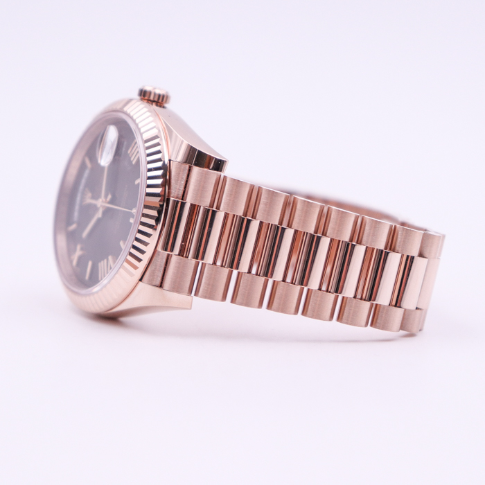 ROLEX Day-Date 40 Presidential Chocolate Roman numerals Dial 18K Everose Gold Automatic Men's Watch