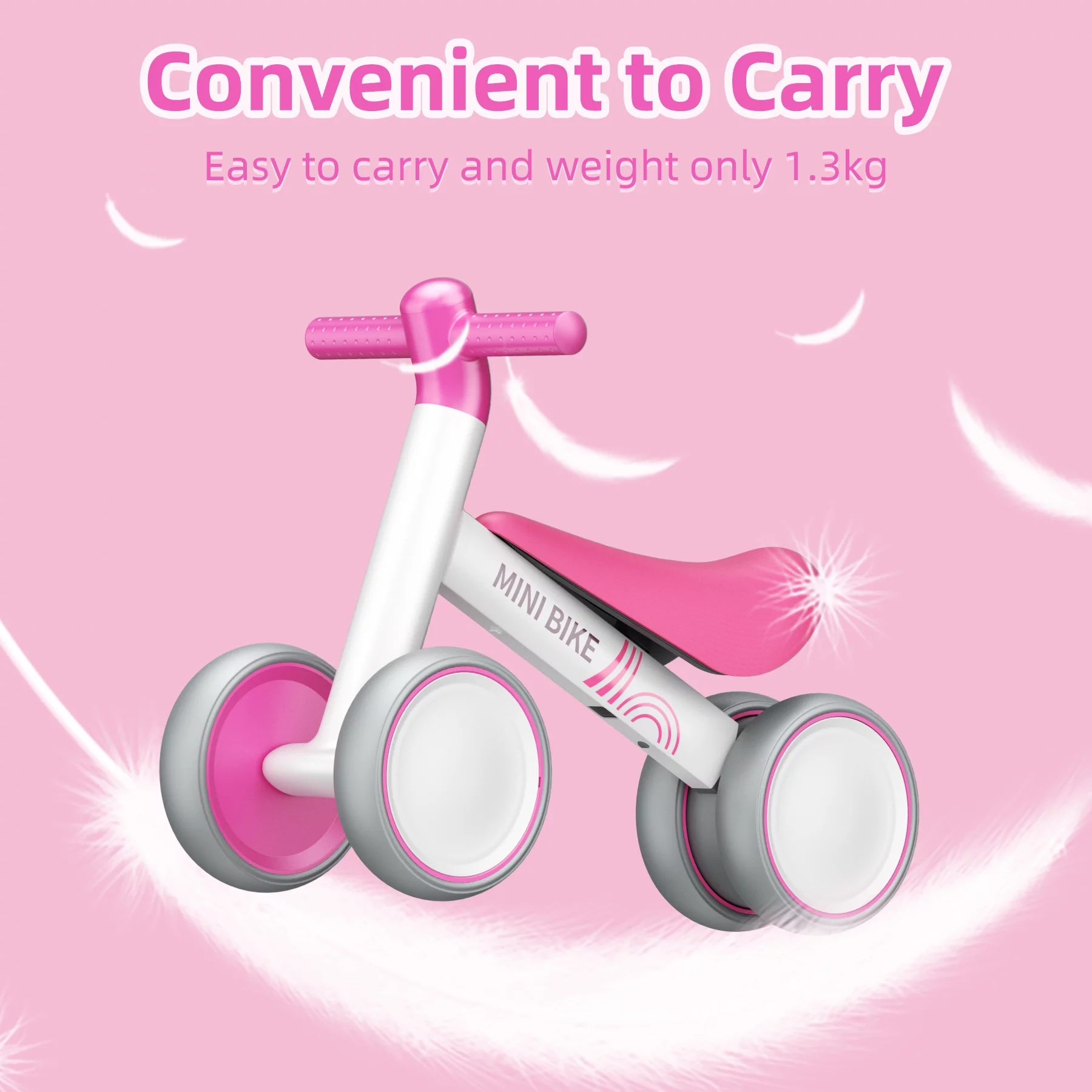 KORIMEFA Baby Balance Bike, Toddler Bicycle, 4 Wheels Baby Walker ...