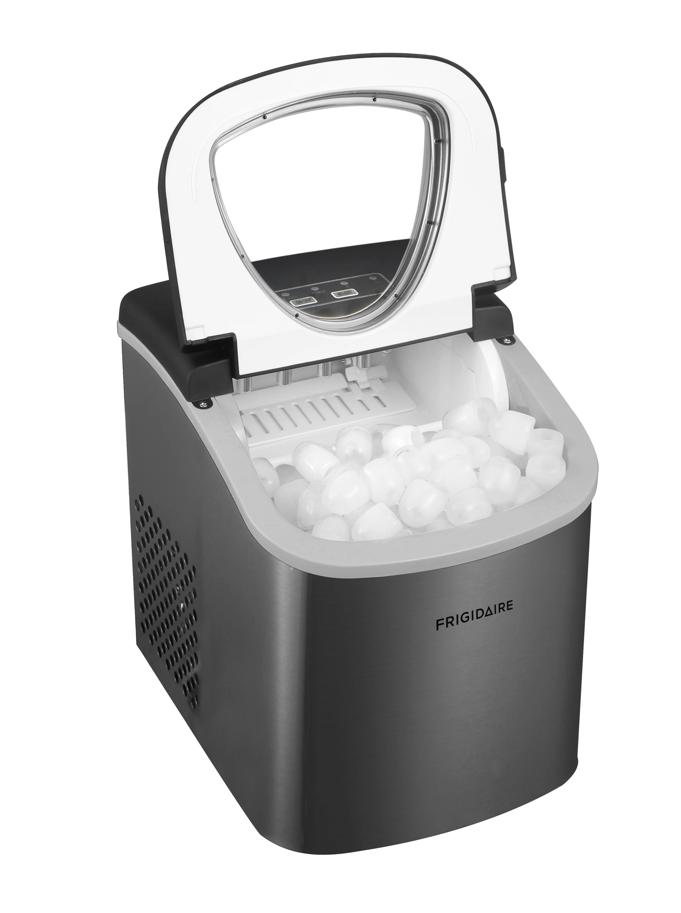 Frigidaire, 26 lbs. Ice Maker, Bullet-Shaped Ice, Stainless Steel ...