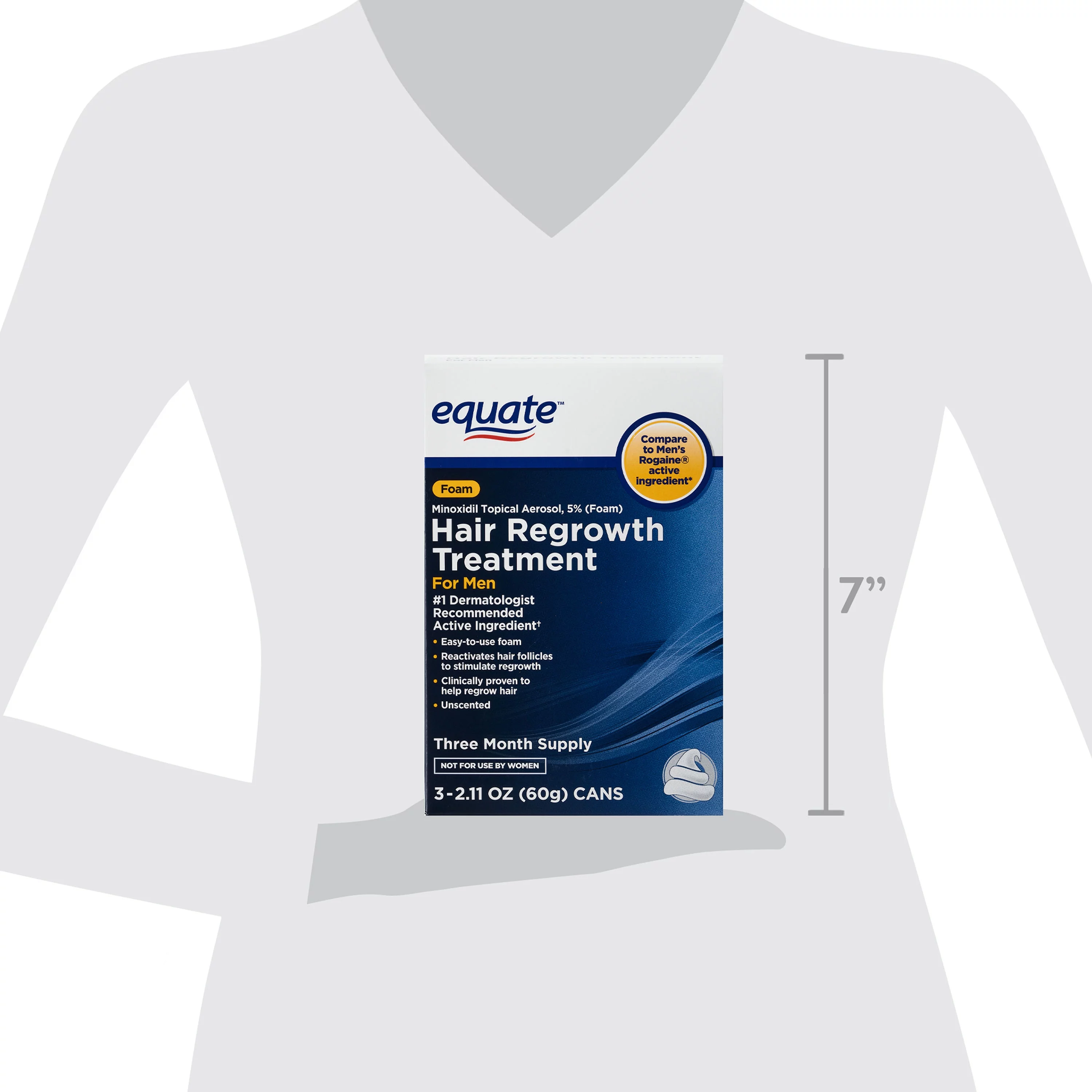 Equate Hair Regrowth Treatment Minoxidil Topical Aerosol, 5 Foam, 3