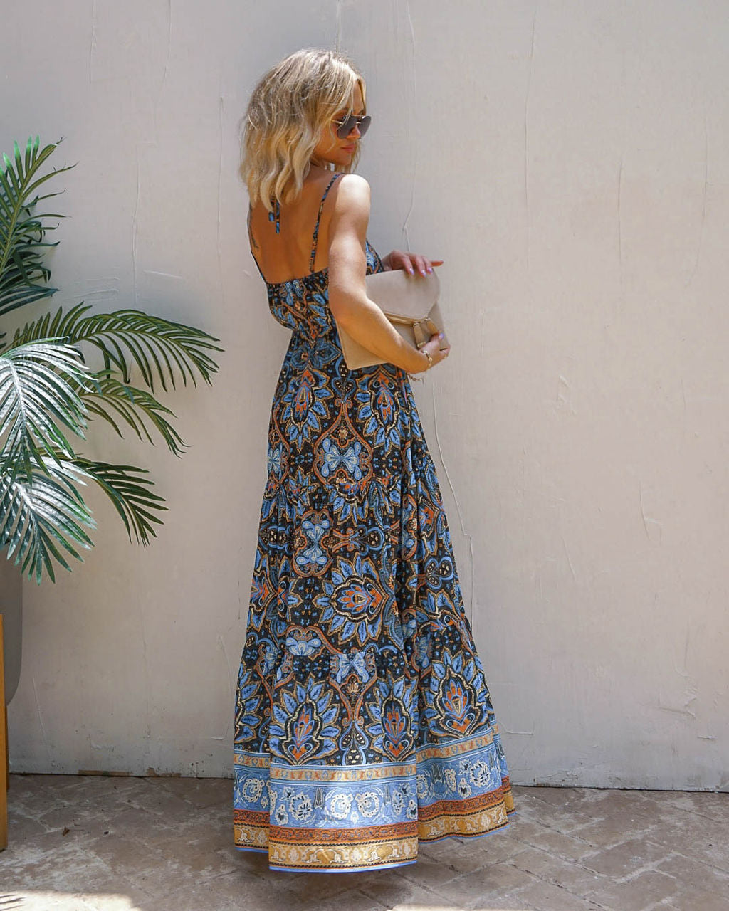 Conquistadora Printed Cutout Halter Maxi Dress - FINAL SALE