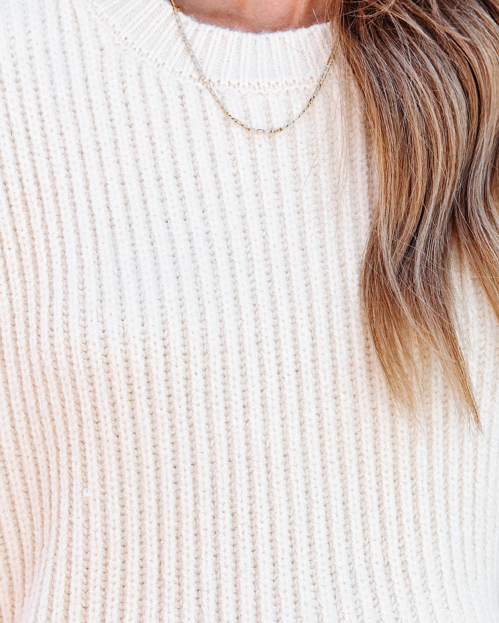 Hamilton Ribbed Knit Pullover Sweater - Ivory