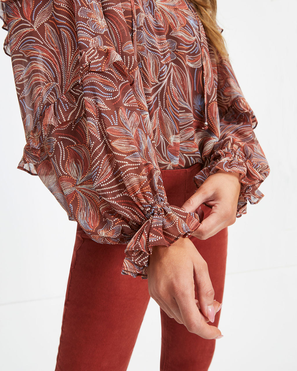 Good Day Floral Ruffle Top