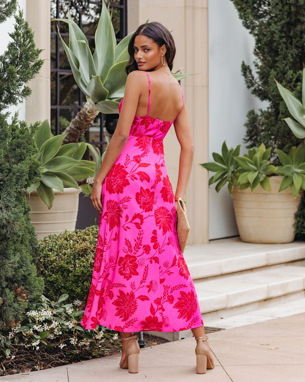 Cataleya Floral Slit Midi Dress - SALE