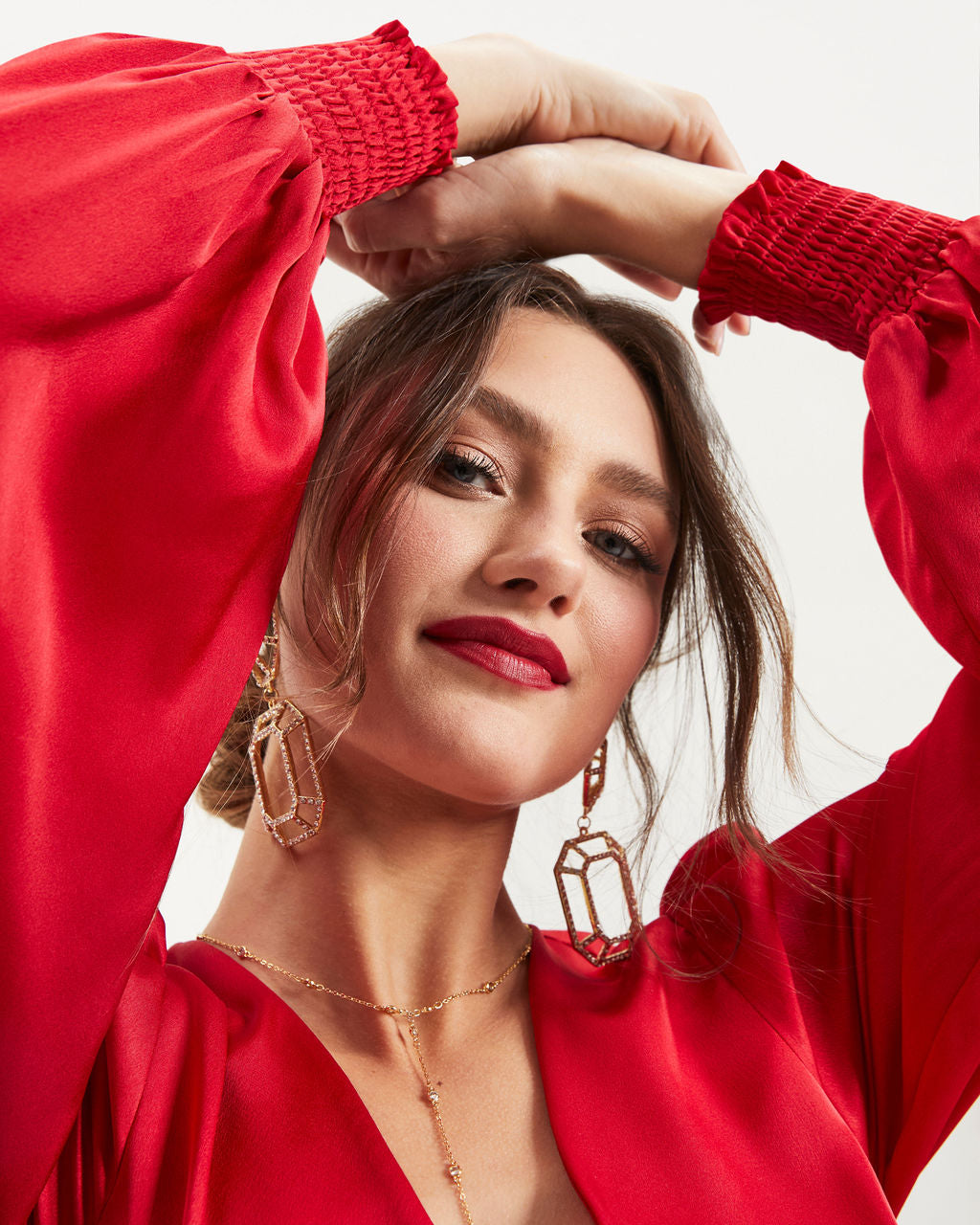 Irresistible Desire Satin Ruffle Maxi Dress - Red