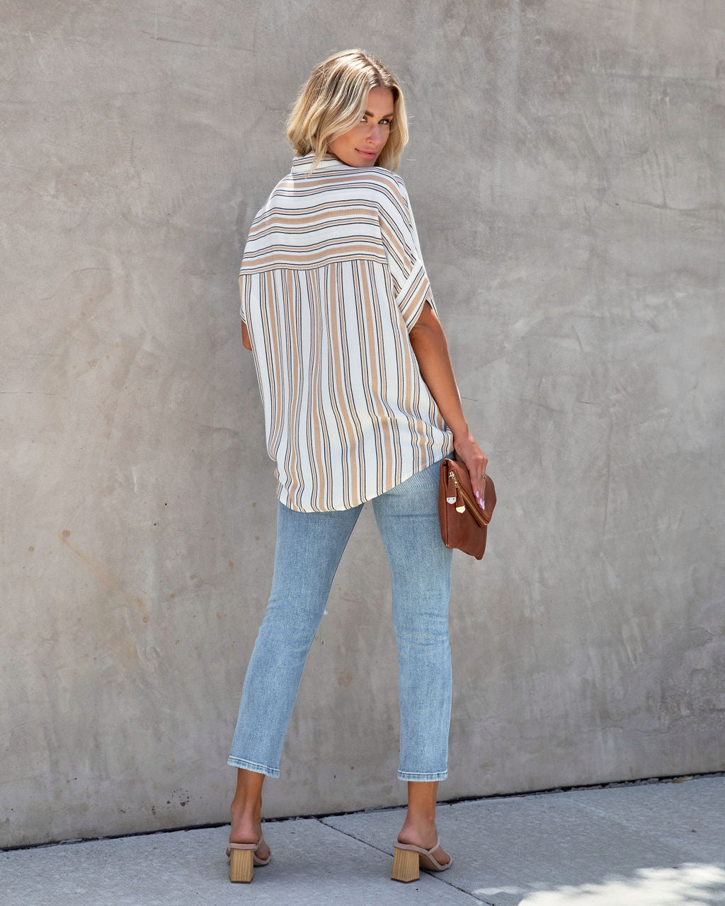 Ellian Striped Button Down Top - FINAL SALE