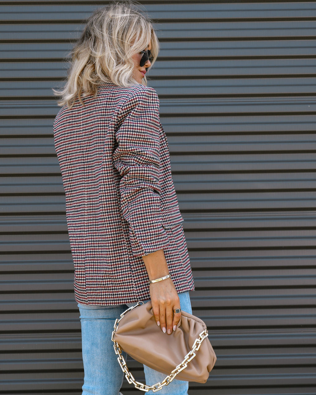 Daily News Plaid Pocketed Blazer